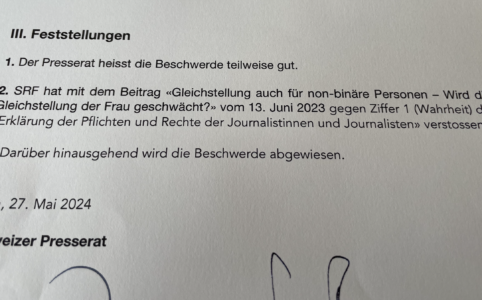 Schweizer Presserat, Nr. 12/2024 Wahrheit